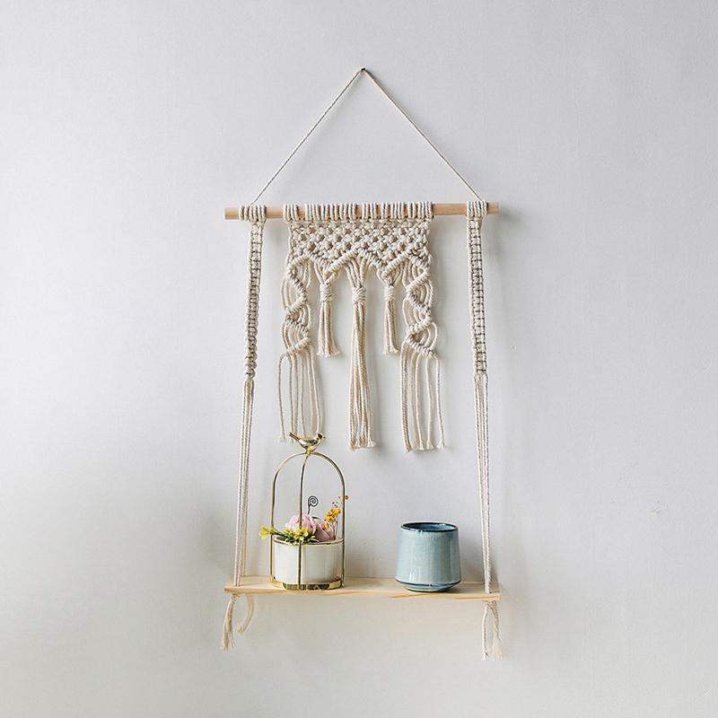 Wall Shelf Boho Home Decor Shelves On Wall Candle Holder Floating Shelf For Bedroom Wood Decoration Kids Shelving