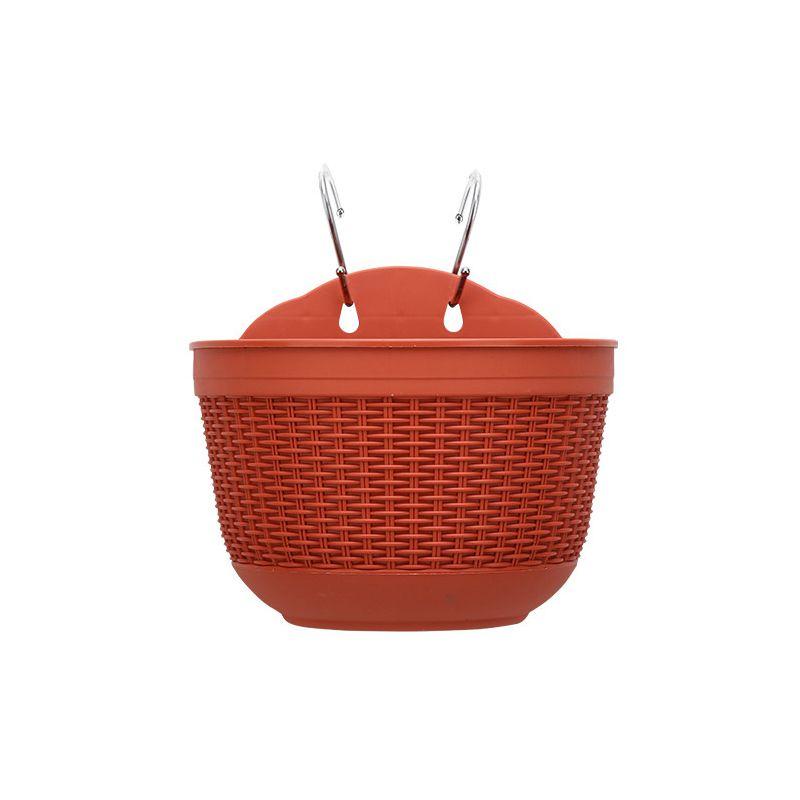 Креативное полукруглое смоляное кашпо для подвешивания на стену с имитацией ротанга для декора сада