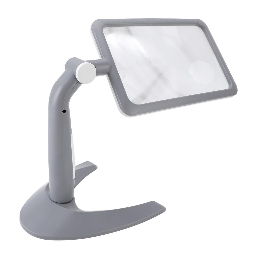 Magnifying Glass with Light Stand 48 LEDs 2.5X Rotating 3 Color Temp Magnifier for Reading Seniors Low