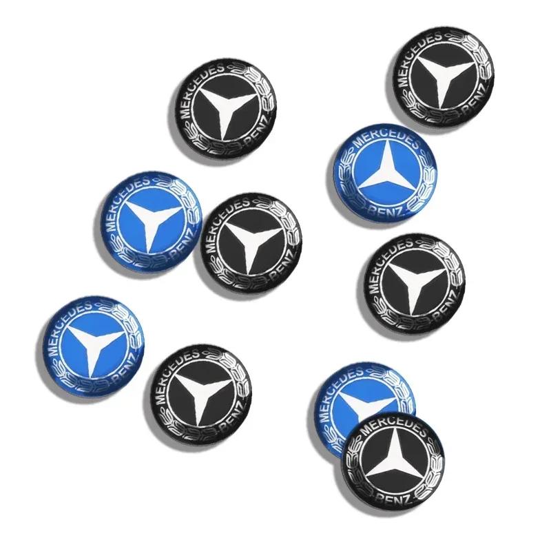 DQQ3 14mm Car Remote Key Stickers Badge Emblem Car Accessories For Mercedes Benz W204 W205 W211 203 212 S E GLE GLS CLA GLC AMG EQE