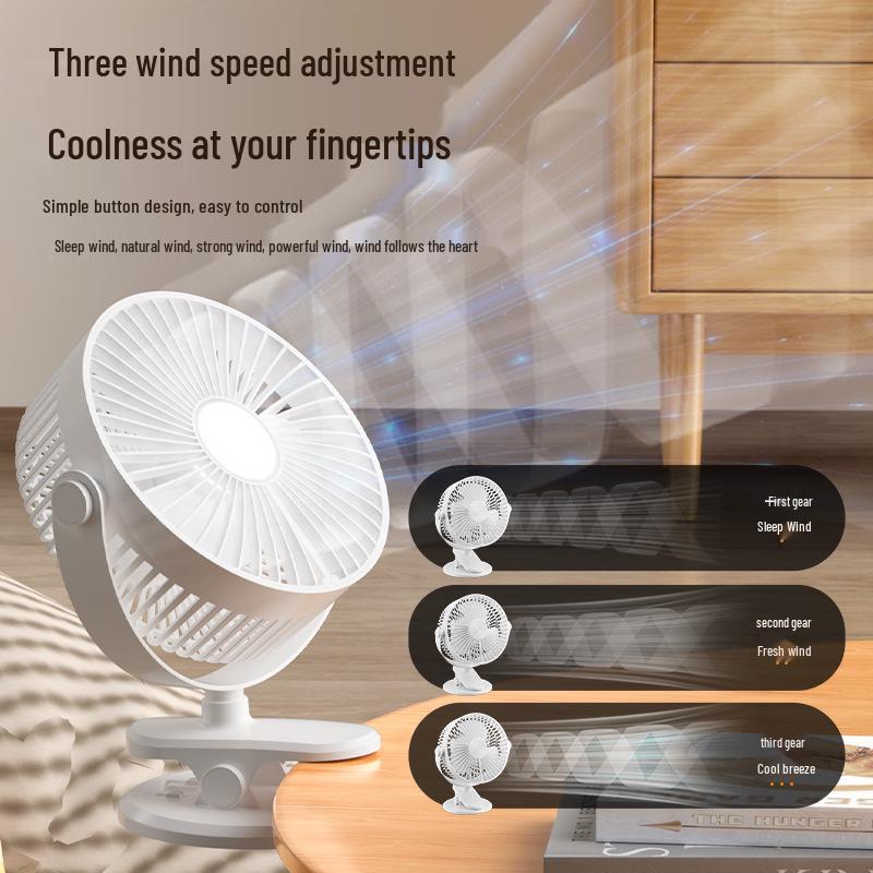 360° Wide-Angle Adjustable Desktop Fan with Type-C Port