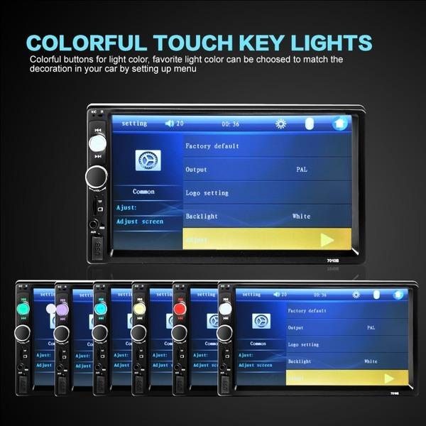 7010B 2020 новый 7010B 7-дюймовый автомобильный радиоприемник Bluetooth V2.0 Автомагнитола HD MP5-плеер SD MMC USB FM MP3/MP4 автомагнитола