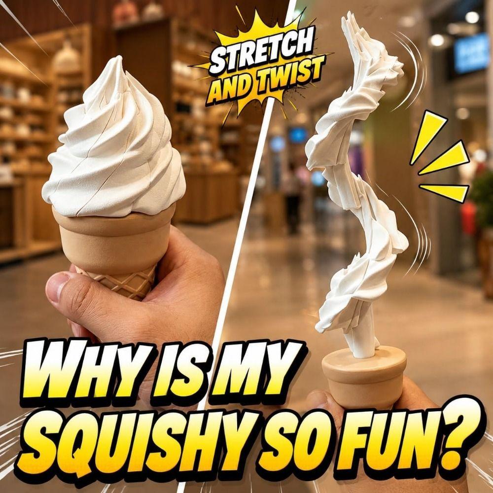 Funny Retractable Toy Spiral Style Extendable Prank Toy Telescopic Ice Cream Toy Desk Decor