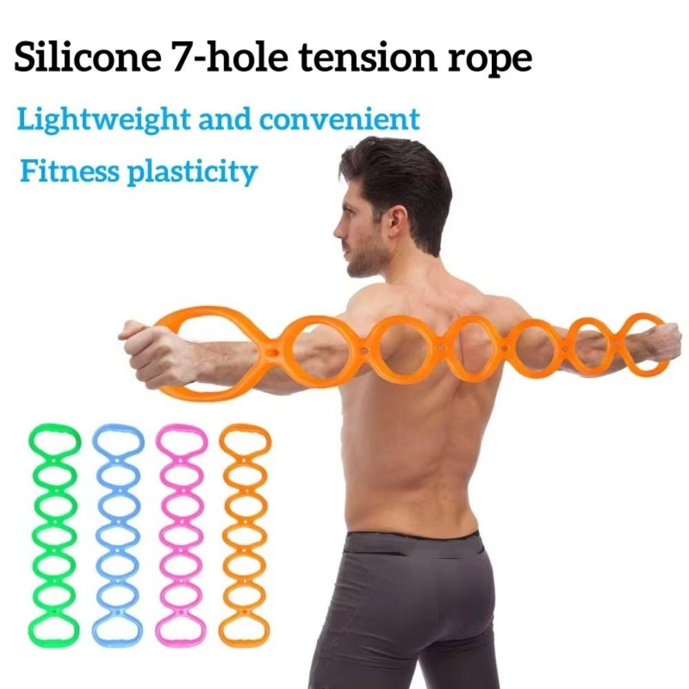Portable Size Physical Stretch Resistance Band 7 Ring Pull Up Assist Band Arm Exercise