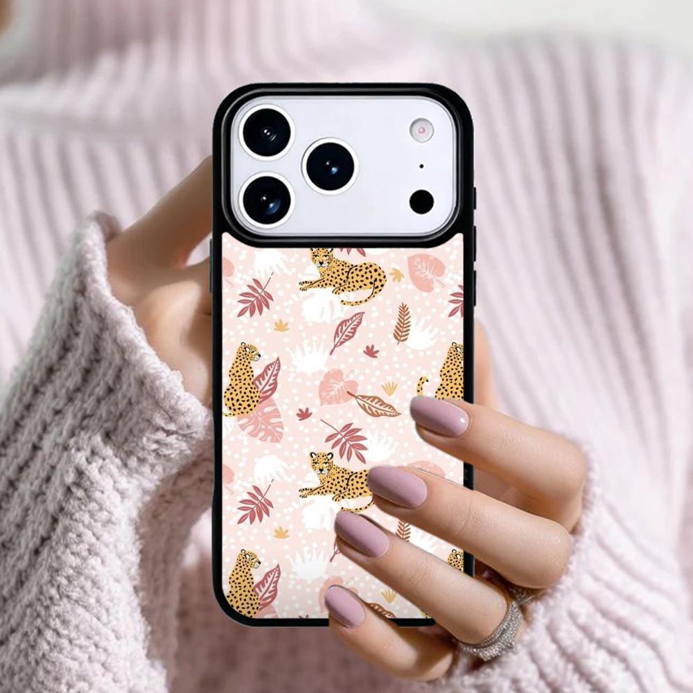 Cute Cheetah Phone Case For Apple iPhone 17 Air 16E 15 14 Plus 13 12 11 Pro Max Mini Funda Cover