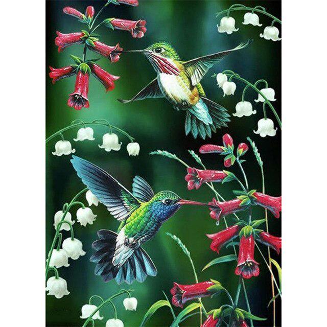 DIY Алмазная вышивка Птица Цветок Вышивка крестиком Алмазная картина Полный квадратный/круглый Animlas Ремесло Искусство Хобби Подарок Домашний декор