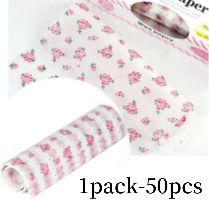 50pcs Food Wax Paper Bread Sandwich Wrapper Picnic Basket Lined Snacks Greaseproof Water-Repellent Paper Kitchen Baking Tools