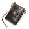 Retro Leather Men's Wallet Short Anti-theft and Anti-magnetic Cowhide Wallet Denim Credit Card Bag
