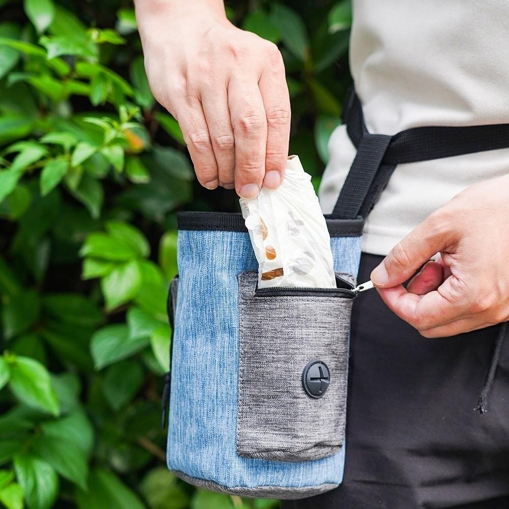 Hands-Free Pet Training Waist Bag Adjustable Strap Multi-Pocket Poo Bag Holder Waterproof Pet Snack Container for Dog Training