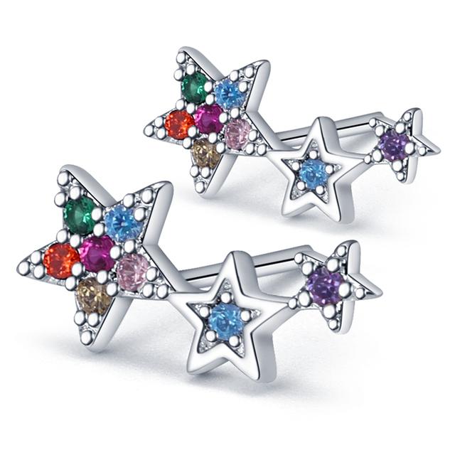 Гламурные двойные серьги-кольца из серебра 925 пробы для оригинальных гламурных ювелирных изделий своими руками