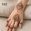 Event Makeup Tattoos Henna Tattoo Stickers, Red Brown Waterproof Lace Temporary Tattoos, Fake Body Indian Mehndi Art for Women Girls, Festival Family