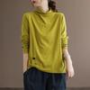 New High-neck Solid Color Versatile Long-sleeved T-shirt for Women with Large Size Women's Loose Slim Base Shirt