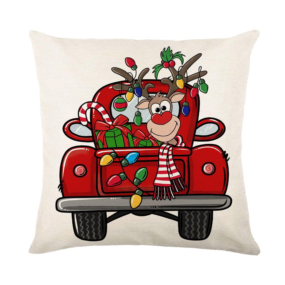 Новая Рождественская наволочка Полиэстер С принтом Праздничная Домашняя Праздничная Диванная Подушка Подушка