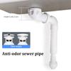 Deodorant Basin Drain Pipe Telescopic Wash Basin Drain Hose Bounce Core Bathroom Horizontal Drain Pipe