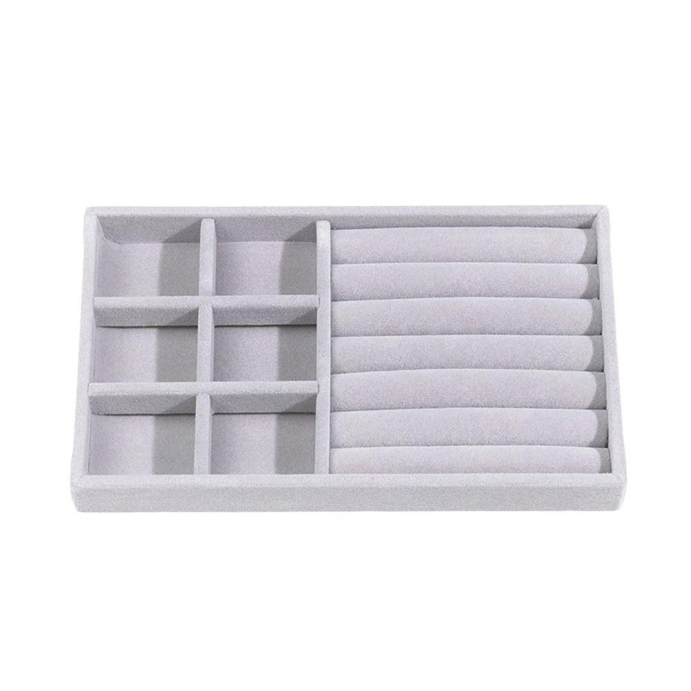 Бархатный поднос для ожерелья Штабелируемая витрина Ящик-органайзер Лотки Кольцо Браслет Ожерелье