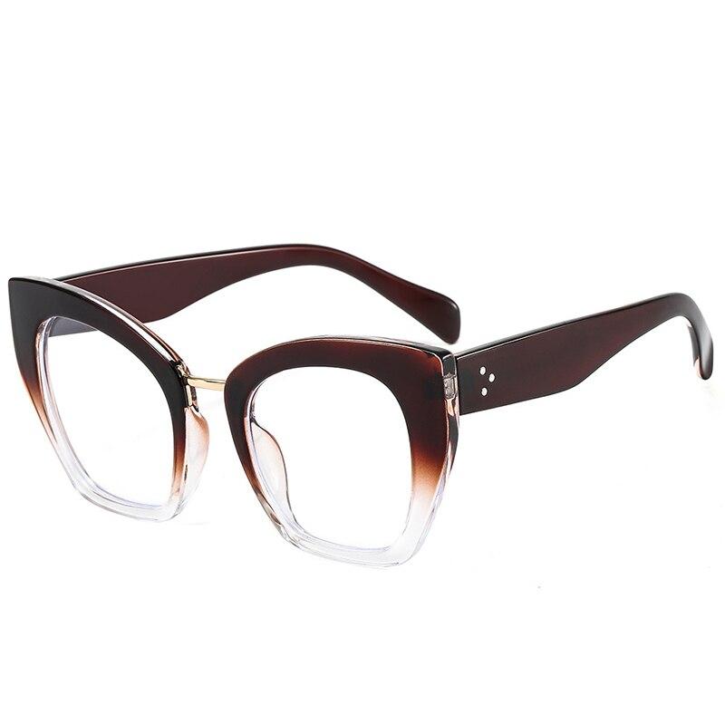 SO & EI ретро большие женские очки в оправе «кошачий глаз», модная прозрачная мужская оправа для очков с защитой от Blu-Ray, весенняя оптическая леопардовая оправа для очков
