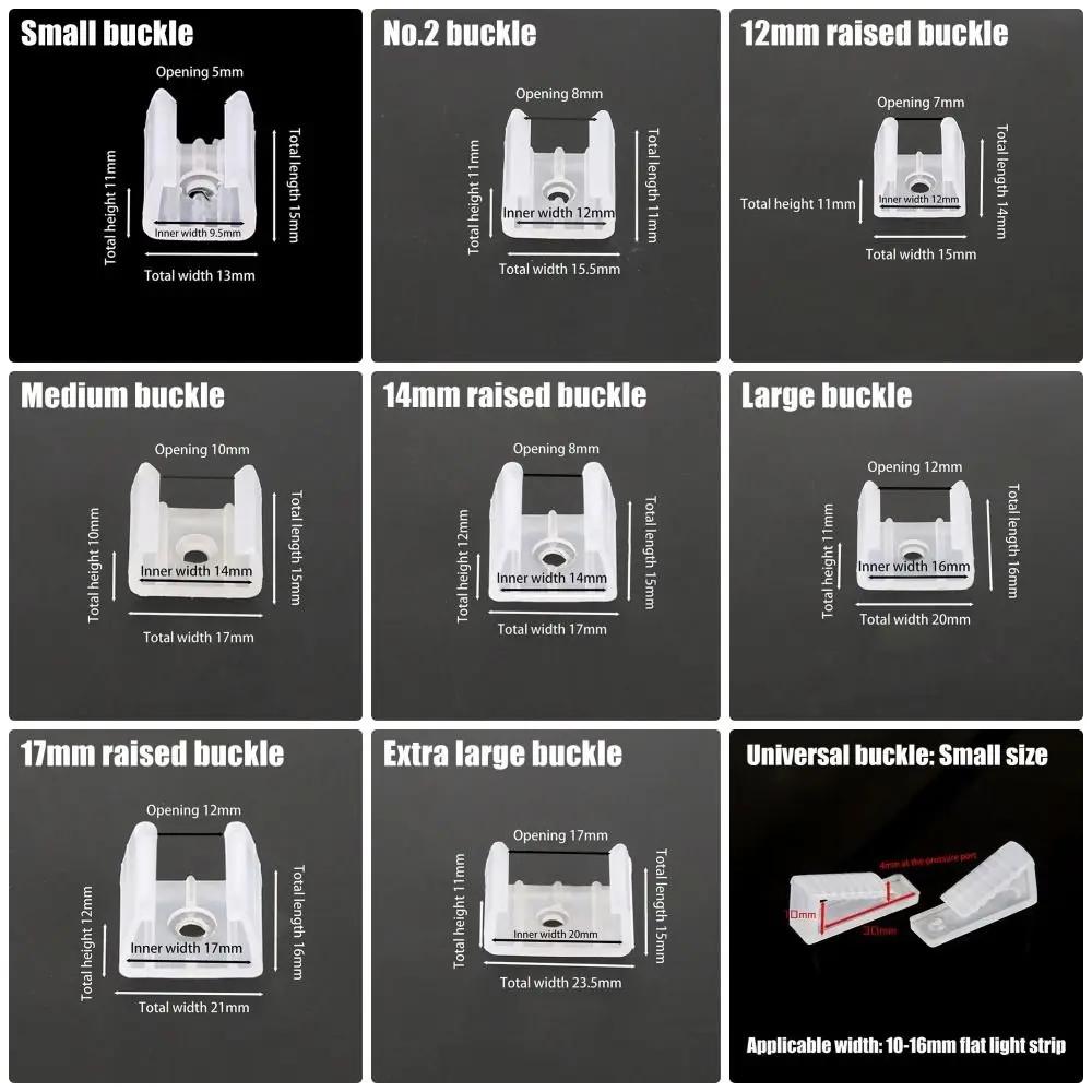 100Pcs 220V Flexible COB LED Strip Fixed Clips Plastic Lamp Holder Fitting Light Mounting Buckle 8-20mm 5050/5730/2835