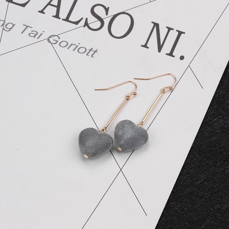 Осень и Зима, Фланелевые Асимметричные Серьги с Персиковым Сердцем Любви, Серьги с Жемчугом и Сладким Темпераментом