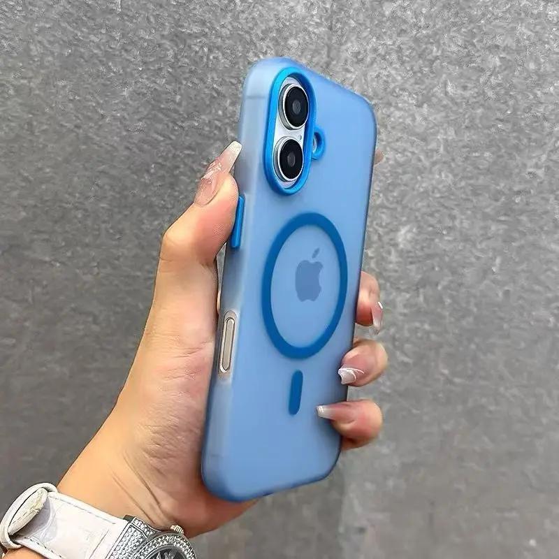 Матовый Леденец Магнитный Беспроводная Зарядка Прозрачный Чехол для iPhone 16 15 14 Plus 13 12 Pro Max для Magsafe Ударопрочная Мягкая Обложка