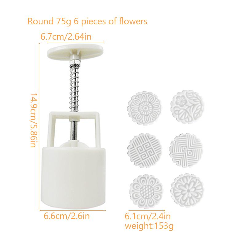 7 шт./набор пластиковых формочек для лунного пряника, ручная форма для печенья в форме цветка, 50 г, инструмент для выпечки своими руками, прессованная форма для лунного пряника из помадки