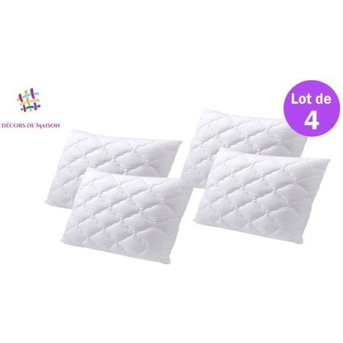 Oreillers à Mémoire de Forme - Fabriqué en Europe - 50x70cm - Microfibre - 100% Mousse de polyuréthane - Blanc