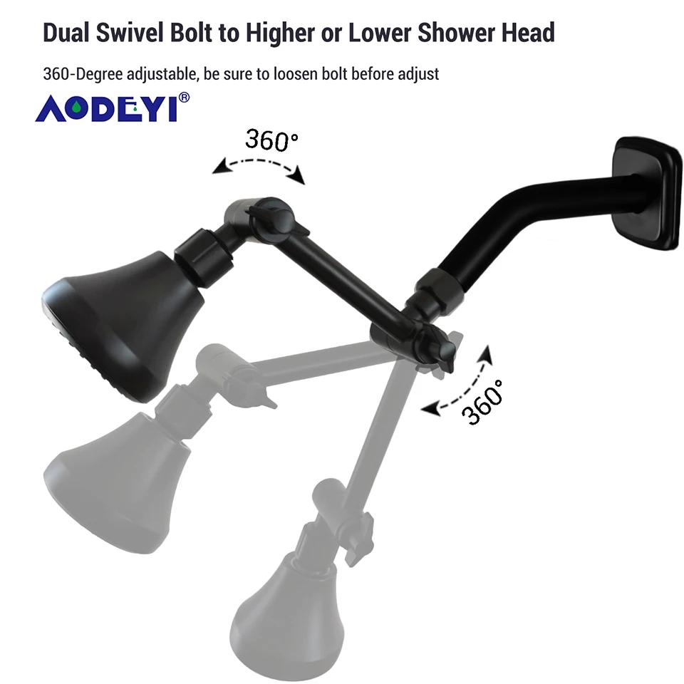 Brass Shower Arm Head Holder Black G1/2 Extension Wall Ceiling Mounted Fixed Pipe for Set Bracket Bar Brushed Gold Accessories