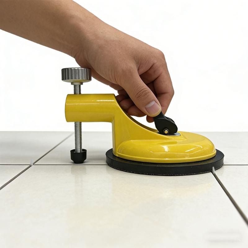 Metal Suction Cup Leveler for Perfect Tile Placement on Floor and Wall Surfaces in Construction Work