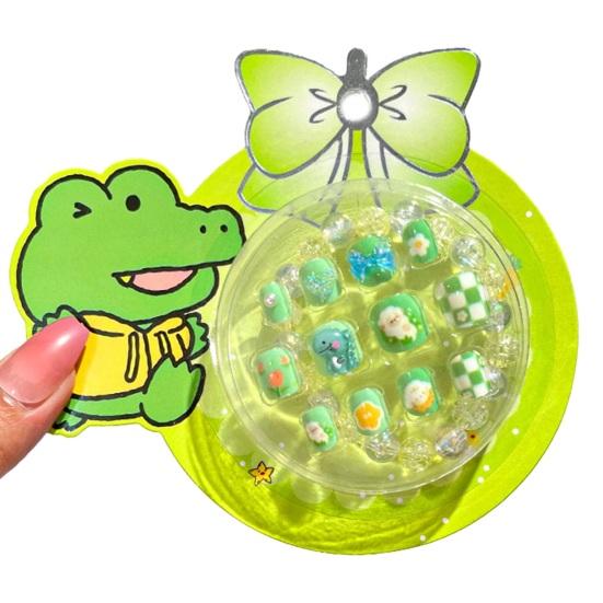 12 шт., накладные ногти, очаровательный мультяшный узор, яркий цвет, полное покрытие, декоративные накладные ногти, маникюрные советы