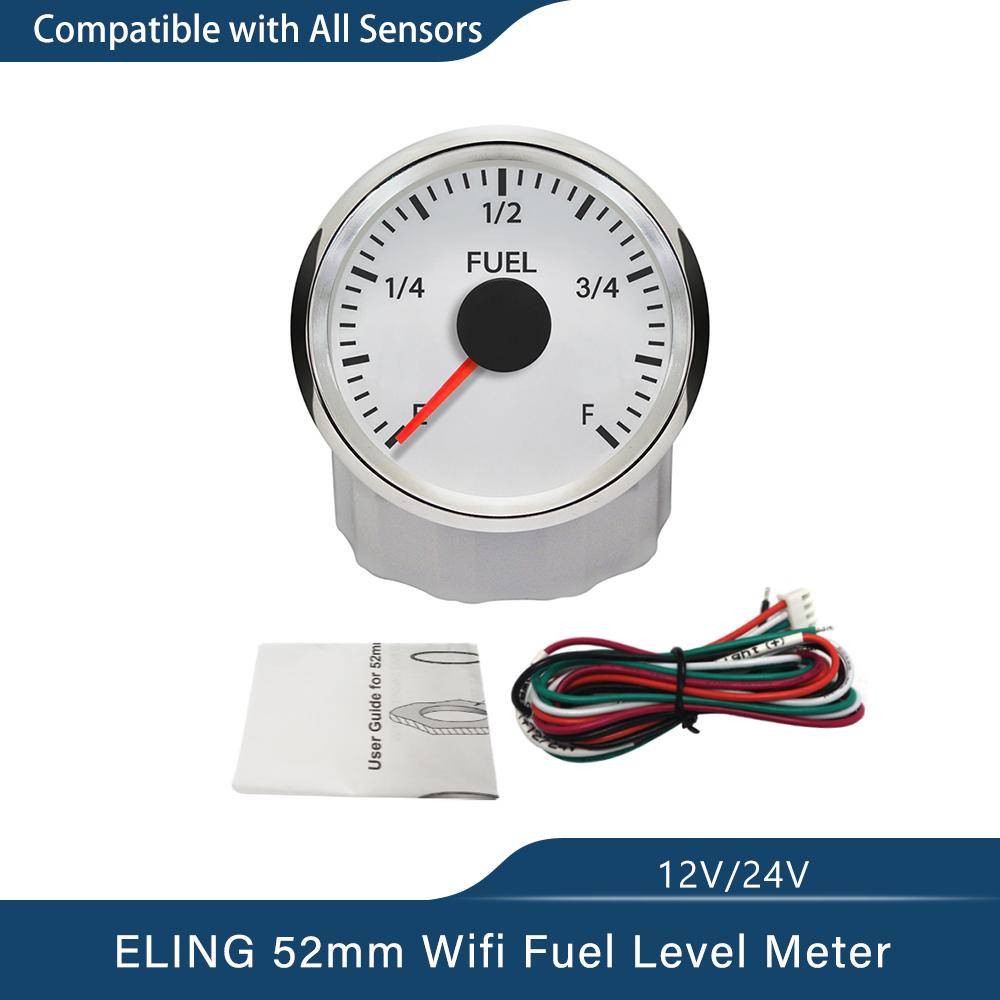 ELING 52mm WiFi Electrical Fuel Level Meter Compatible with All Types and Ranges Ohm Signal Sensor DC 9-32V for Car Tractor