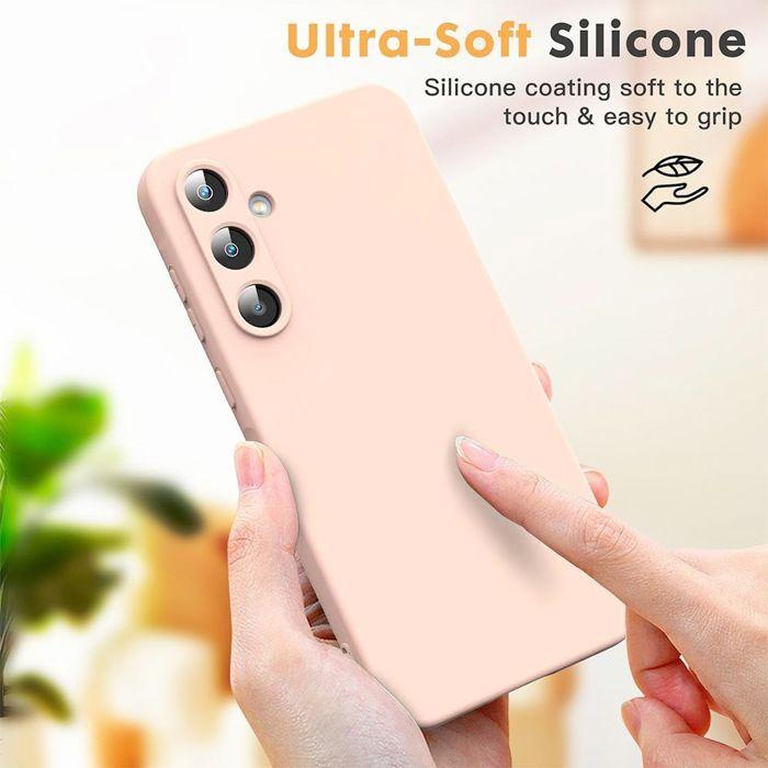 Coque de Protection - BOOLING - pour Samsung Galaxy A17 4G/5G - Silicone Liquide Rose - 2 Verres Trempés