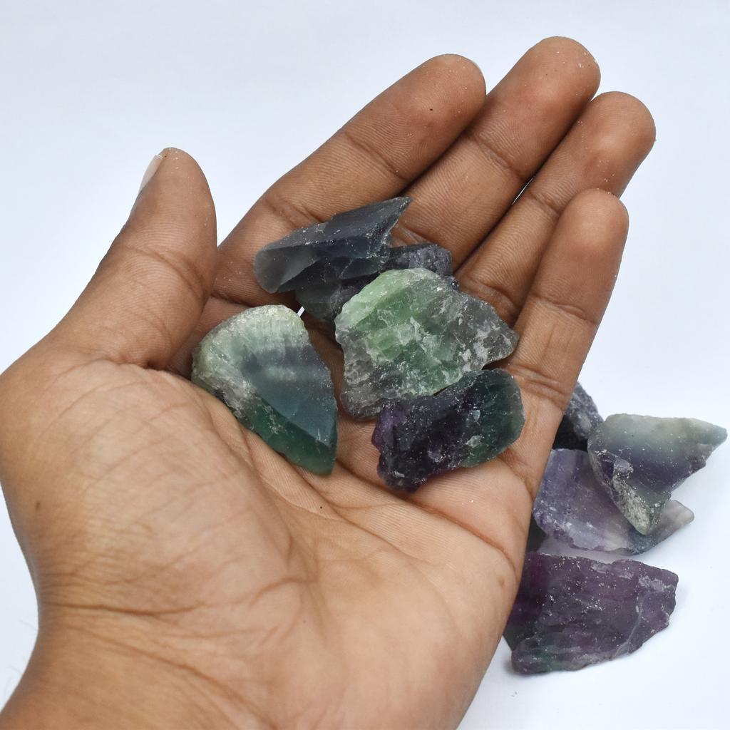 CERTIFIED 150 Ct Natural Fluorite Multicolor Lot Rough Uncut Loose Gemstone