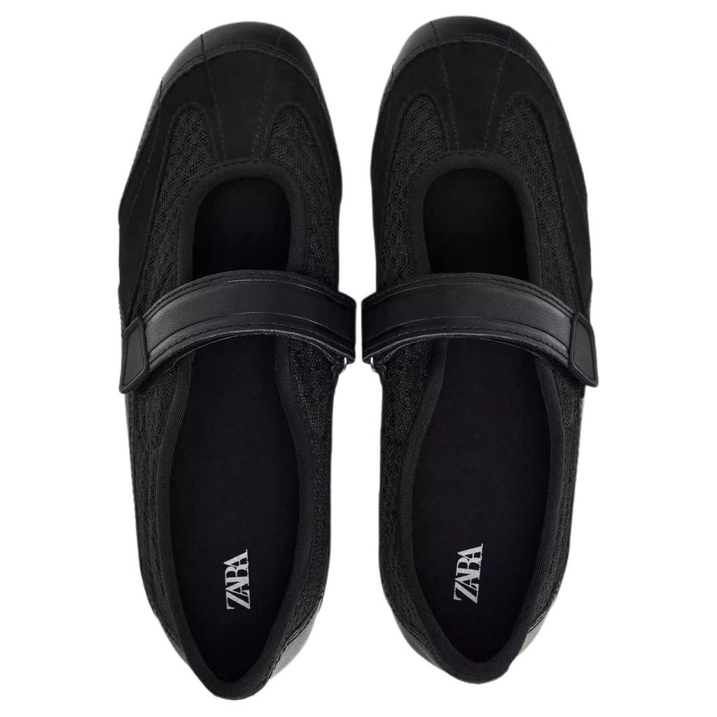 Zara Commuter Versatile Comfortable Trendy Retro Flat Mary Jane Shoes Women Shoes Black 15202510-38