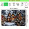 2D Flat Banner, a Multifunctional Christmas Background Banner with Snow Scenery and Rural Town Pattern Design