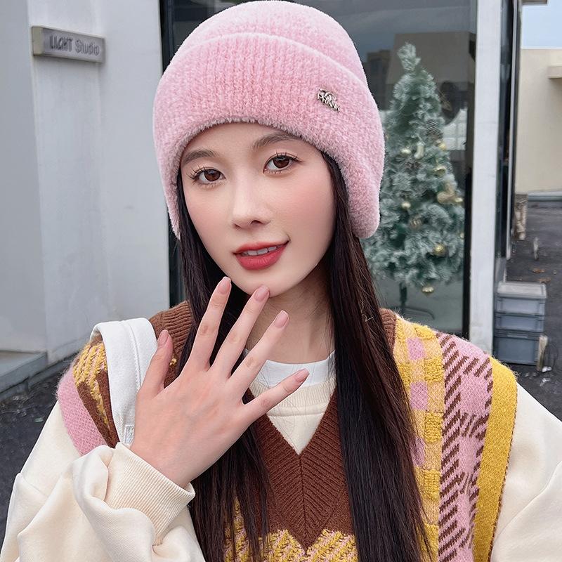 2025 Новая женская мягкая зимняя шапка уличная теплая шапка с искусственным мехом в виде конского хвоста модная декоративная шапка-бини для женщин повседневная вязаная шапка-ушанка