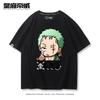One Piece Qversion Cartoon Luffy Solon Co Branded Peripheral Unisexs and Womens Clothing Printed New Retro One Piece Tshirt