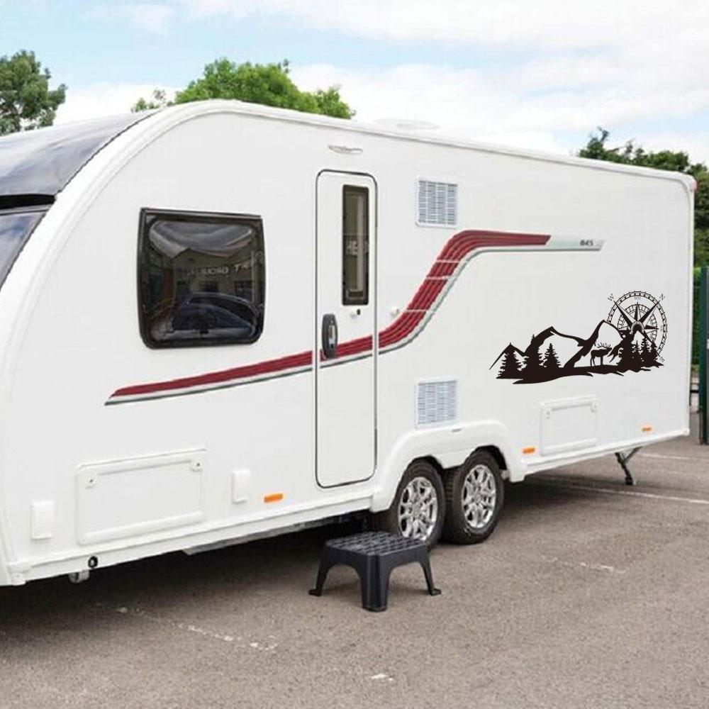 2 шт. наклейки для автомобиля с горной графикой для автодома, конного фургона, автофургона, кемпера, фургона, декора тела, виниловые наклейки