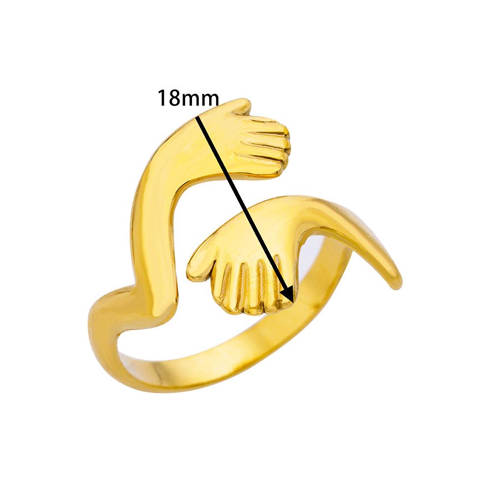 Stainless Steel Heart Geometric Hydraulic Ring for Women