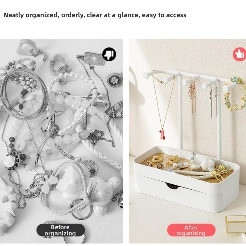 with Drawer Box Jewelry Organizer Double Layer Jewelry Storage Rack Store Display