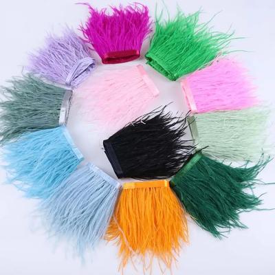 Feather53 Цветная лента с отделкой из страусиных перьев 10-15 см 1 м для поделок, свадебных платьев, карнавальных костюмов, домашнего декора, швейных принадлежностей