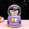 Cartoon Couple Crystal Ball Resin Snow Globe Music Box Toy