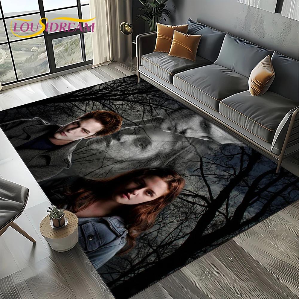 Twilight Saga Series Edward Bella Movie Carpet Rug for Living Room Bedroom Home Sofa Decoration,Kids Area Rug Non-slip Floor Mat