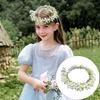 Девочки Венок Ободок Искусственные Цветы Листья Декор Регулируемая Лента Ручная Работа Гирлянда Свадьбы Фестивали Декор