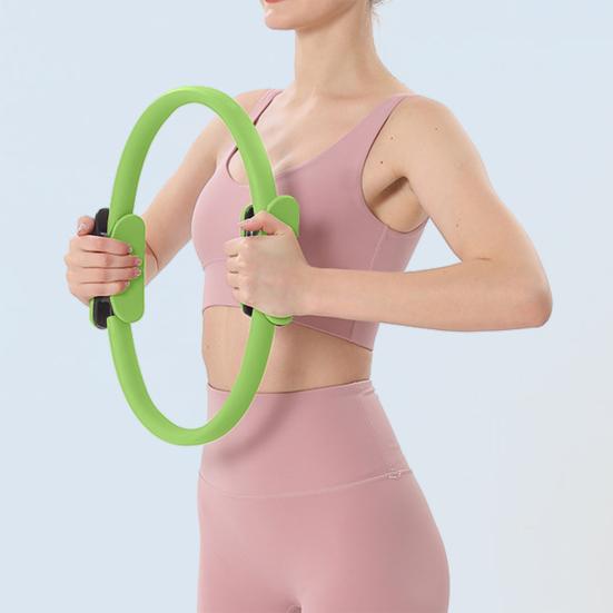 Pilates Ring Anti-slip Handle Pelvic Floor Muscle Trainer Thigh Workout Toner Elastic Resistance Band Pilates Circle Home Gym Fitness Equipment