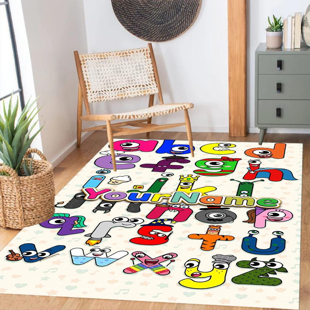 Numberblocks Customizable Name Area Rug Design for Living Rooms Study room Entryway Dormitory Antislip Carpet Anime Office Decor Spiritual Gift