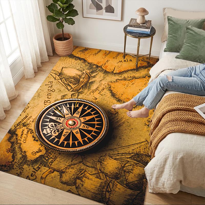 Compass Map Living Room Nonslip Area Rug Soft Carpet For Bedroom Game Playroom Sofa Office Home Decor Doormat Christmas Gift C9301649