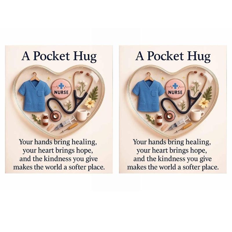Personalised Transparent Heart Heartwarming Customizable Hug Card Acrylic Materials for Nurses Appreciation