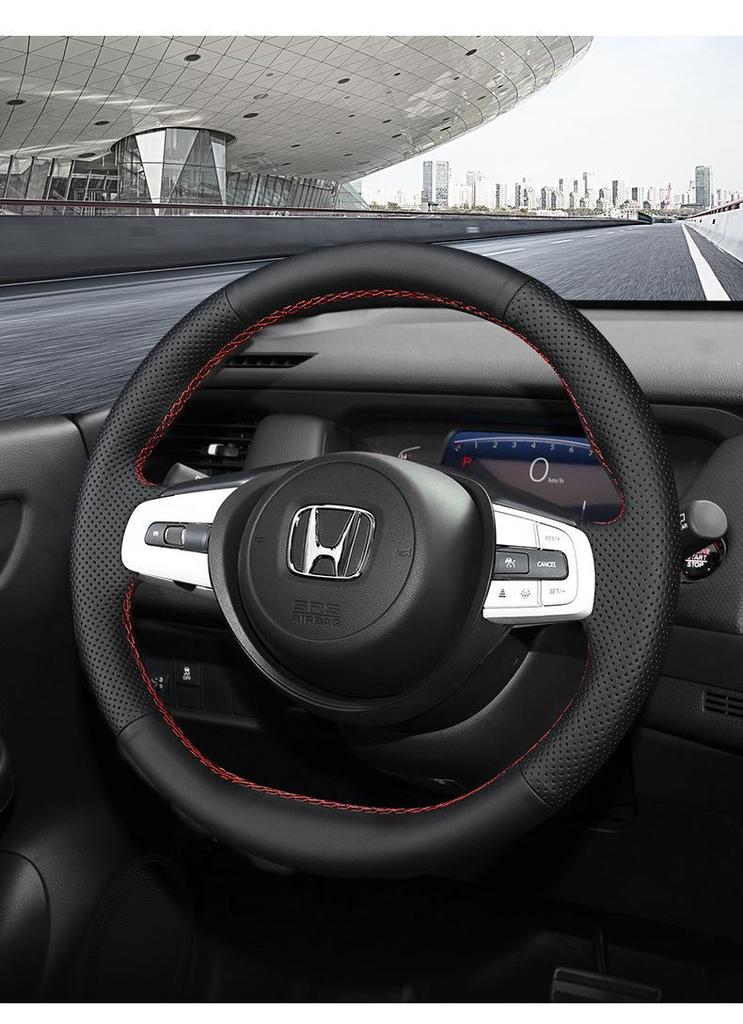 Натуральная кожаная ручная прошивка чехла рулевого колеса для моделей Honda Civic, Accord, CRV, HR-V, Fit и Guandao