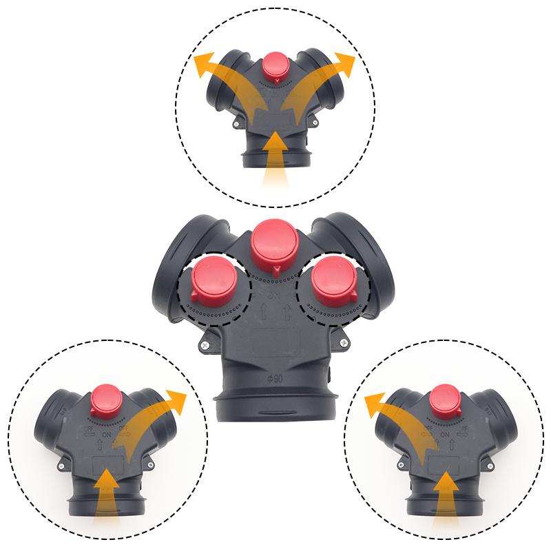 75MM/ 90MM/ 90MM до 75MM клапан заслонка регулируемый воздуховод дизельный нагреватель вентиляционный воздуховод Т-образный разветвитель выхлопная труба соединитель