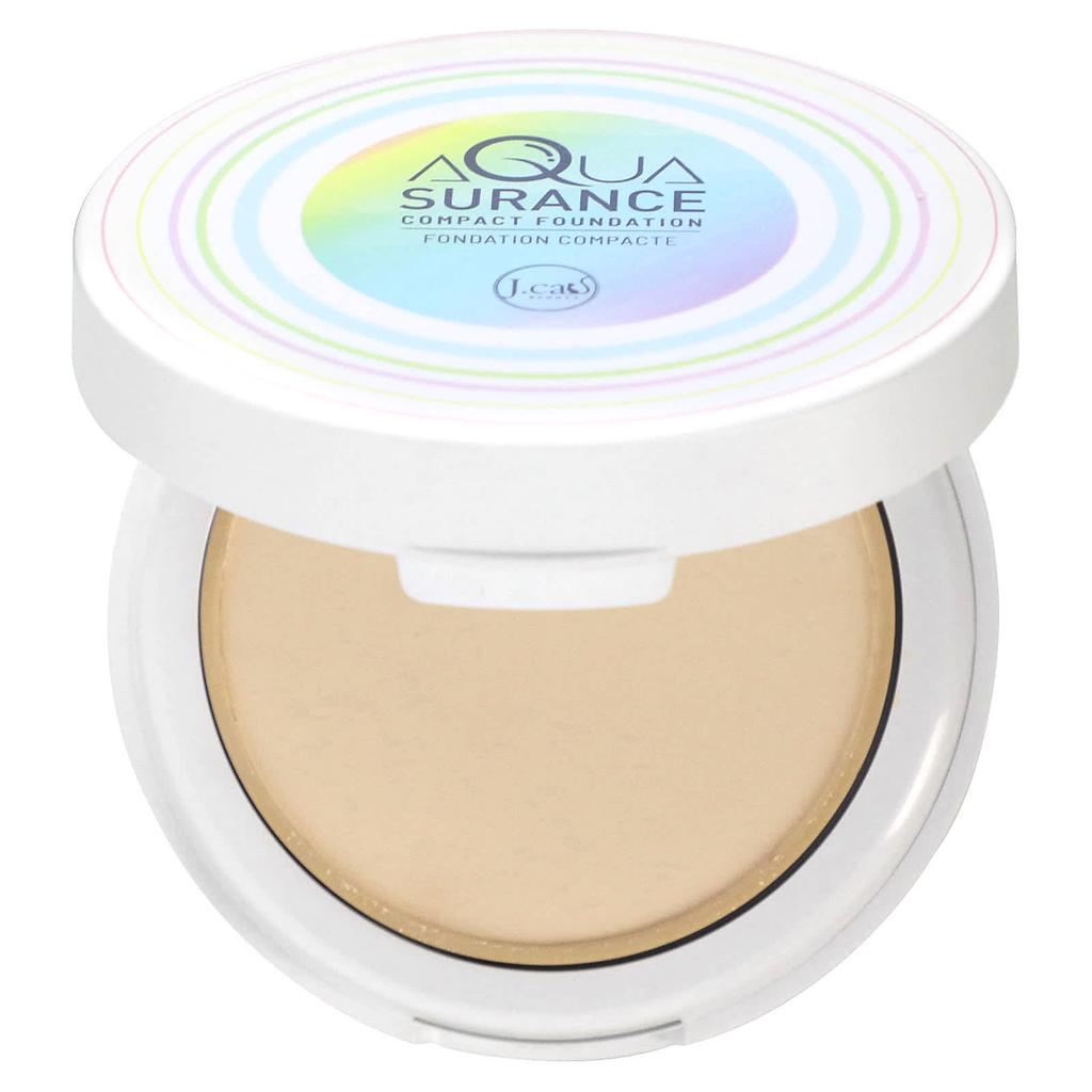 J.Cat Beauty Aquasurance Compact Foundation, Acf100 Porcelain, 0.31Oz(9G)