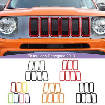 ABS передняя решетка автомобиля украшение кольцо крышка наклейки для Jeep Renegade 2019 Up автомобильные внешние аксессуары